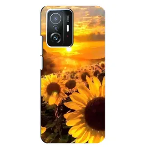 Чехол с Цветами для Xiaomi 11T / 11T Pro (поле подсолнухов)