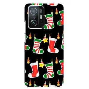Силиконовый бампер на рождество для Xiaomi 11T / 11T Pro (Рождественские подарки)