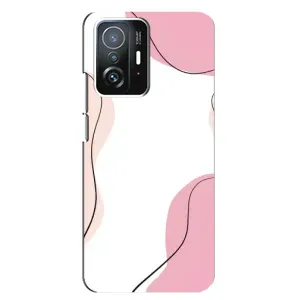 Чехол цветочный дизайн для Xiaomi 11T / 11T Pro (Розовый фон)
