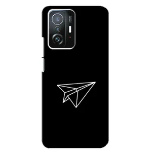 Чехол с картинками на черном фоне для Xiaomi 11T / 11T Pro (Самолетик)