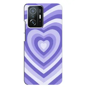 Чохли з тематикою "Маленькі Сердчеки" на Xiaomi 11T / 11T Pro (Серце фіолет)