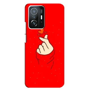 Чохол (Знак сердечка) для Xiaomi 11T / 11T Pro (Сердечко на червоному)