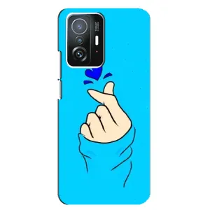Чохол (Знак сердечка) для Xiaomi 11T / 11T Pro (Сердечко на синоьому)