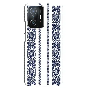 Силиконовый Чехол на Xiaomi 11T / 11T Pro с картинкой Вышиванки (Синяя вышиванка)