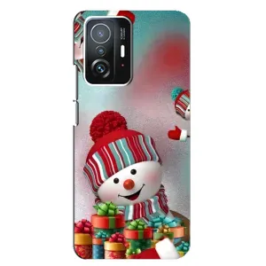 Чехлы на Новый Год Xiaomi 11T / 11T Pro (Снеговик в шапке)