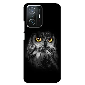 Чехлы с принтом СОВЫ для Xiaomi 11T / 11T Pro (Сова на чёрном)