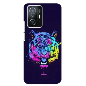 Силиконовый бампер с картинкой животных для Xiaomi 11T / 11T Pro (Тигр-Арт)