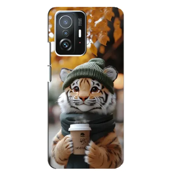 Чехол с рисунком «Тигр с кофе» для Xiaomi 11T / 11T Pro Чехол с рисунком «Тигр с кофе» для Xiaomi 11T / 11T Pro