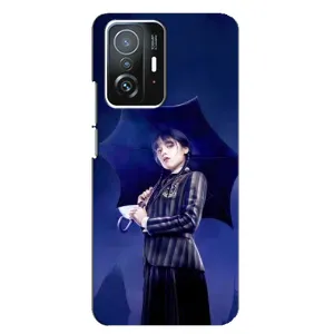 Чохол з картинкою Венсдей на Xiaomi 11T / 11T Pro (Венсдей з парасолькою)
