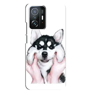 Бампер для Xiaomi 11T / 11T Pro с картинкой "Песики" (Собака Хаски)