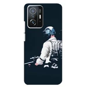 Силиконовый чехол с картинкой "Герой Pubg" на Xiaomi 11T / 11T Pro (В экиперовке)