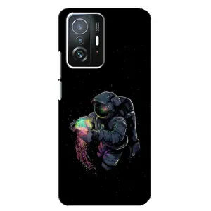 Силиконовый Чехол с принтом "Космонавты" на Xiaomi 11T / 11T Pro (В руках земля)