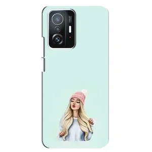 Силиконовый Чехол на Xiaomi 11T / 11T Pro с картинкой Стильных Девушек (В шапке)