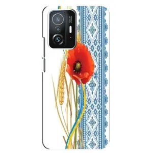 Силиконовый Чехол на Xiaomi 11T / 11T Pro с картинкой Вышиванки (Вышиванка с цветком)