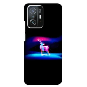 Силиконовый бампер с картинкой животных для Xiaomi 11T / 11T Pro (Яркий олень)