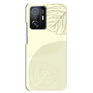 Чехол цветочный дизайн для Xiaomi 11T / 11T Pro (Зелёный фон)