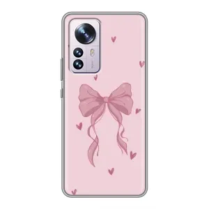 Чехол банты для Xiaomi 12 / 12X (Бант на розовом)