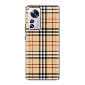 Чехол с Брендами одежды на Сяоми 12 / 12х (Burberry стиль)