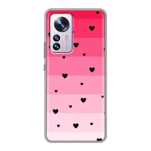 Чохли з тематикою "Маленькі Сердчеки" на Xiaomi 12 / 12X (Чорні сердечка)