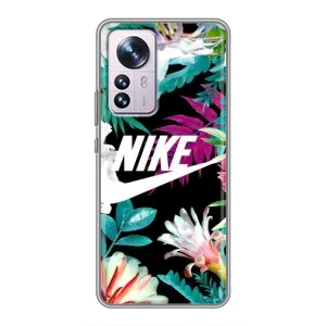 Силіконовый Чохол на Xiaomi 12 / 12X з картинкою НАЙК (Квітковий Nike)
