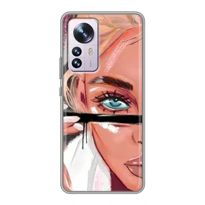 Силіконовый Чохол на Xiaomi 12 / 12X з картинкой Модных девушек (Дівчина та вії)