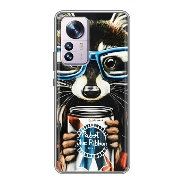 Чехол с рисунком «Енот в очках» для Xiaomi 12 / 12X Чехол с рисунком «Енот в очках» для Xiaomi 12 / 12X