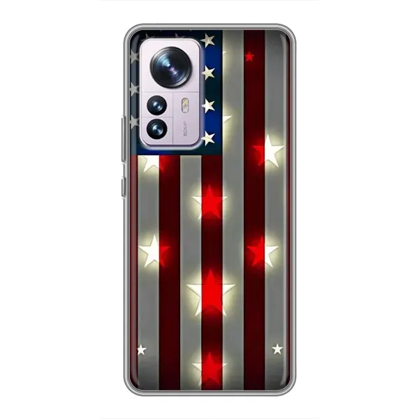 Чехол с рисунком «Флаг США 2» для Xiaomi 12 / 12X Чехол с рисунком «Флаг США 2» для Xiaomi 12 / 12X