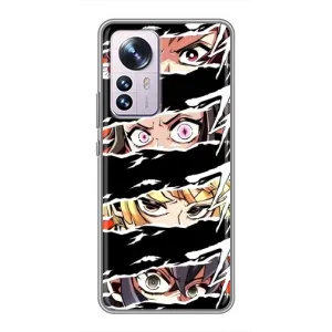 Силиконовые чехлы с глазами Anime для Сяоми 12 / 12х (Глаза на чорном)