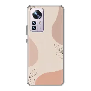 Чехол цветочный дизайн для Xiaomi 12 / 12X (Коричневый фон)