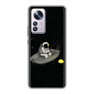 Силиконовый Чехол с принтом "Космонавты" на Xiaomi 12 / 12X (Космонавт на рыбалке)