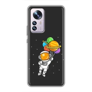 Силиконовый Чехол с принтом "Космонавты" на Xiaomi 12 / 12X (Космонавт с шариками)