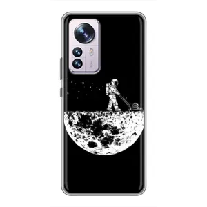 Силиконовый Чехол с принтом "Космонавты" на Xiaomi 12 / 12X (Космонавт)