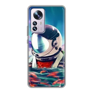 Силиконовый Чехол с принтом "Космонавты" на Xiaomi 12 / 12X (Космонавт в воде)