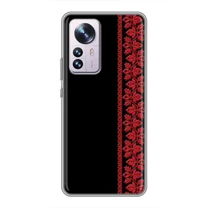 Силиконовый Чехол на Xiaomi 12 / 12X (Красная Вышиванка)