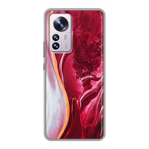 Чехол с рисунком «Красный мрамор» для Xiaomi 12 / 12X Чехол с рисунком «Красный мрамор» для Xiaomi 12 / 12X