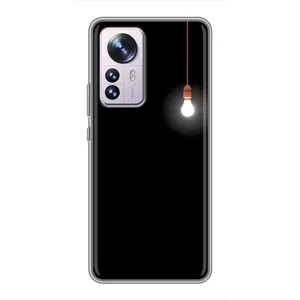 Чехол с картинками на черном фоне для Xiaomi 12 / 12X (Лампочка)