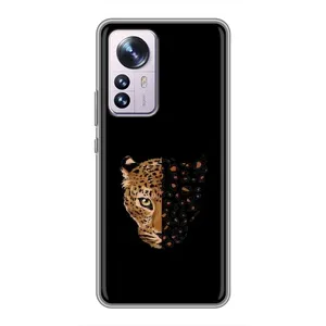 Чехол с леопардовым принтом на Xiaomi 12 / 12X (Леопард на черном)