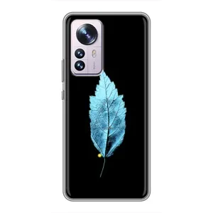 Чехол с картинками на черном фоне для Xiaomi 12 / 12X (Листочек)