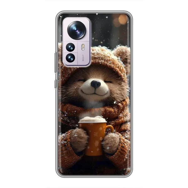 Чехол с рисунком «Медвежонок с кофе» для Xiaomi 12 / 12X Чехол с рисунком «Медвежонок с кофе» для Xiaomi 12 / 12X