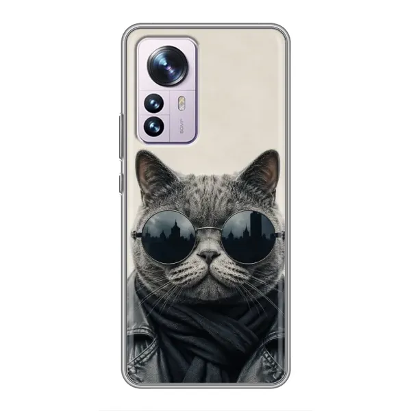 Чехол с рисунком «Модный кот» для Xiaomi 12 / 12X Чехол с рисунком «Модный кот» для Xiaomi 12 / 12X