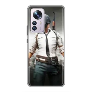 Силиконовый чехол с картинкой "Герой Pubg" на Xiaomi 12 / 12X (Пабг)