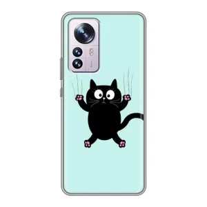 Силіконовий чохол з котиком для Xiaomi 12 / 12X (Падаючий кіт)