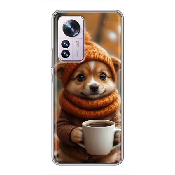 Чехол с рисунком «Собачка с кофе» для Xiaomi 12 / 12X Чехол с рисунком «Собачка с кофе» для Xiaomi 12 / 12X