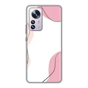 Чехол цветочный дизайн для Xiaomi 12 / 12X (Розовый фон)