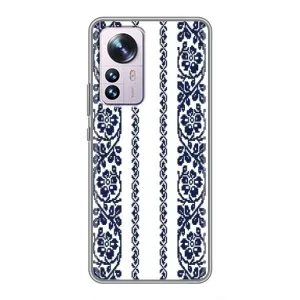 Силиконовый Чехол на Xiaomi 12 / 12X с картинкой Вышиванки (Синяя вышиванка)