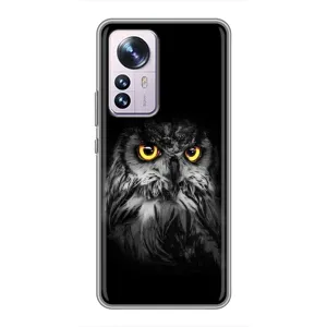 Чехлы с принтом СОВЫ для Xiaomi 12 / 12X (Сова на чёрном)