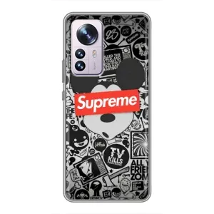 Чехол с Брендами одежды на Сяоми 12 / 12х (Supreme Маус)