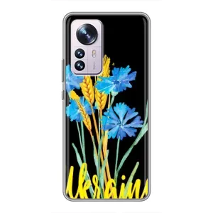 Чехол на Xiaomi 12 / 12X Украинский дизайн (Ukraine в цветочках)