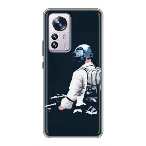 Силиконовый чехол с картинкой "Герой Pubg" на Xiaomi 12 / 12X (В экиперовке)