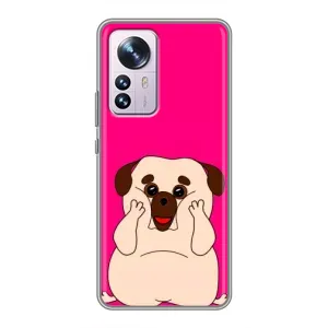 Чохол (ТПУ) Милі песики для Xiaomi 12 / 12X (Веселий Мопсік)